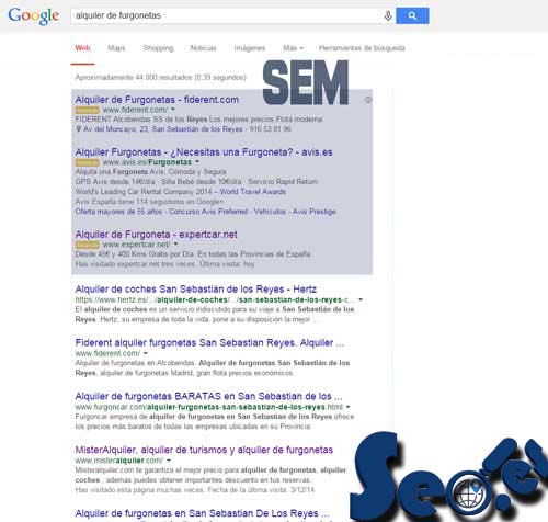 SEM en google